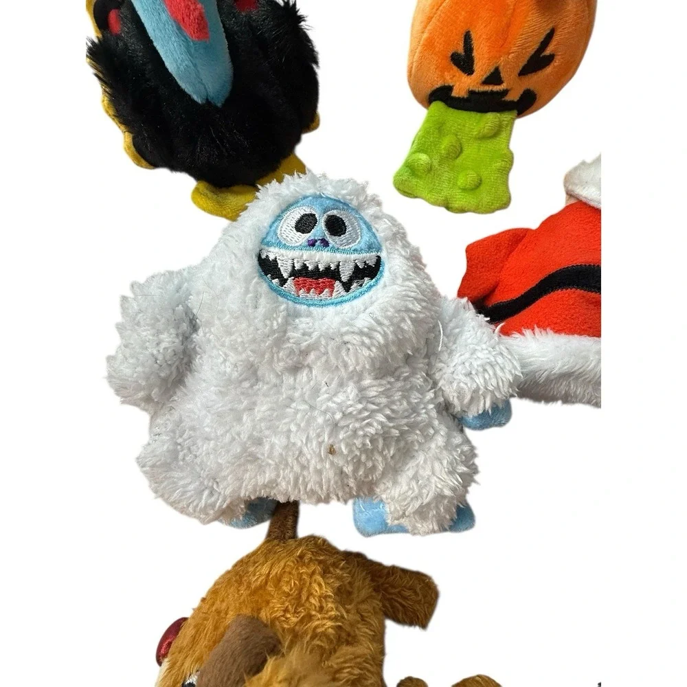 BARK Dog Toy Lot Halloween Christmas Plush‎ Squeaky Turkey Pumpkin Santa Krinkle